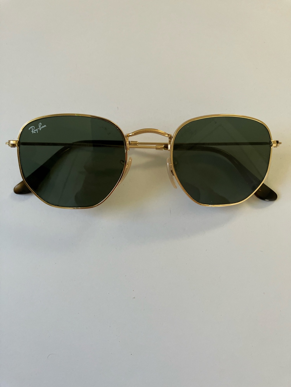 Ray-Ban Gold Frame Sunglasses with Dark Lenses